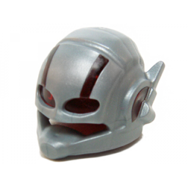 flat silver minifigure headgear helmet space with headphones and internal trans-red visor