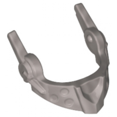 flat silver minifigure visor pointed with round dimples and spikes