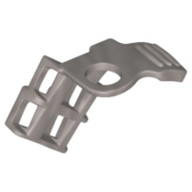 flat silver minifigure armor shoulder pad with grille fluted profile and scabbard for 2 katanas