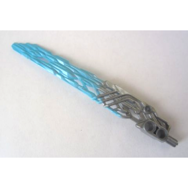 flat silver bionicle weapon protector sword with marbled medium azure pattern