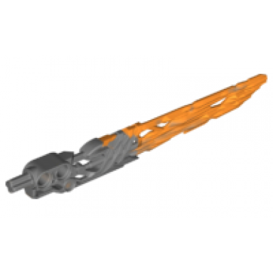 flat silver bionicle weapon protector sword with marbled orange pattern