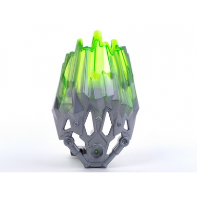 flat silver bionicle crystal armor with marbled trans-bright green pattern