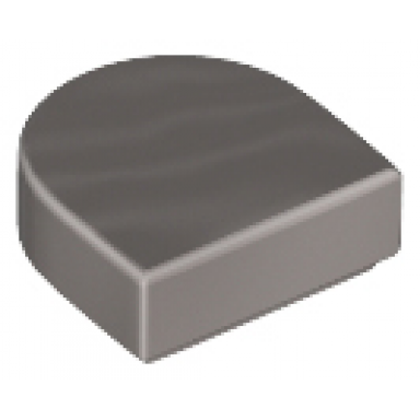 flat silver tile round 1 x 1 half circle extended