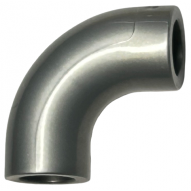 flat silver brick round 1 x 1 d 90 degrees elbow macaroni - no stud - type 2 - axle hole