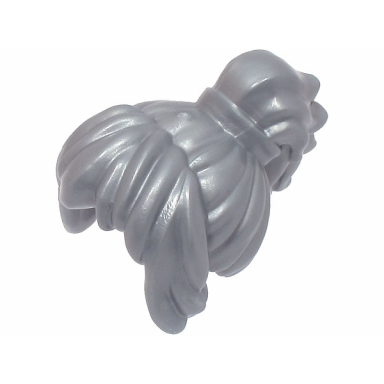 flat silver minifigure hair female wavy ponytail with long bangs