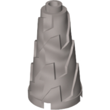 flat silver cone 2 x 2 x 3 jagged - step drill