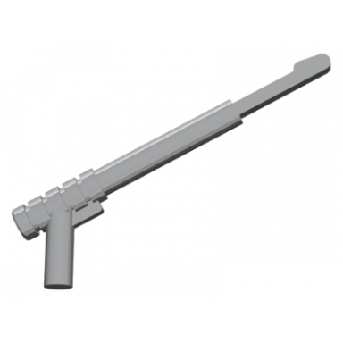 flat silver minifigure weapon spear gun with rounded trigger and thin spear base