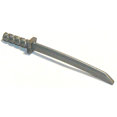 flat silver minifigure weapon sword shamshir katana square guard with uncapped pommel and hole in hilt