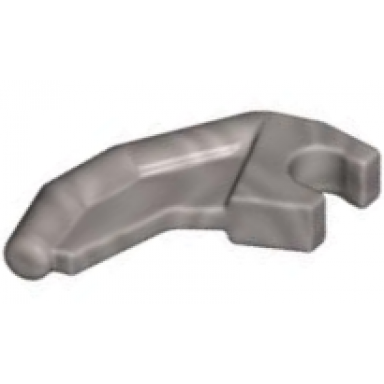 flat silver barb claw horn tooth with clip angled