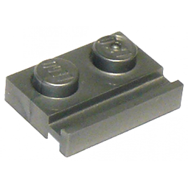 flat silver plate modified 1 x 2 with door rail