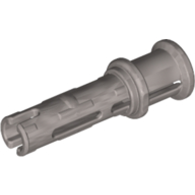 flat silver technic pin 3l with friction ridges and stop bush