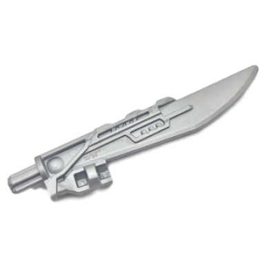 flat silver large figure weapon blade with bar holder and axle