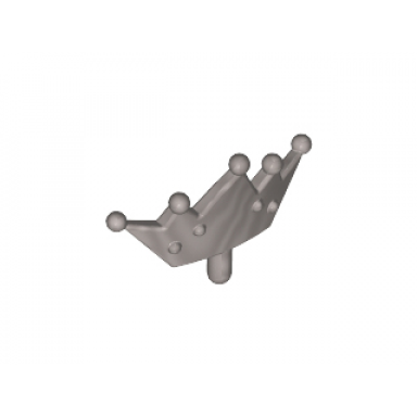 flat silver minifigure crown tiara 5 points rounded ends