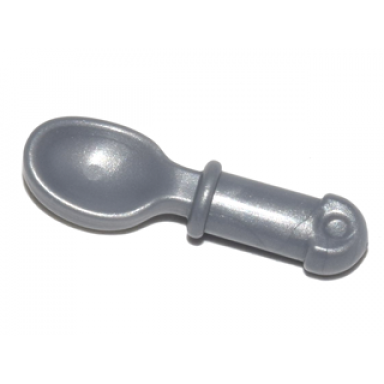 flat silver minifigure utensil spoon - handle with round end