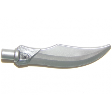 flat silver minifigure weapon sword curved blade with bar