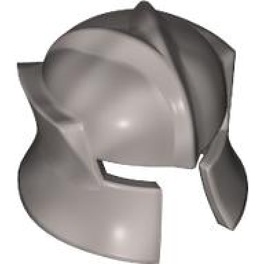 flat silver minifigure headgear helmet castle with cheek protection angled