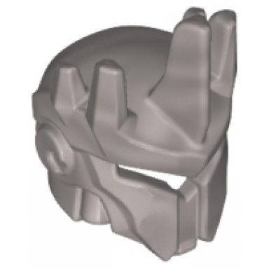 flat silver minifigure headgear helmet with 5 spikes and v shaped visor