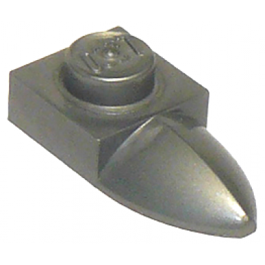 flat silver plate modified 1 x 1 with tooth horizontal