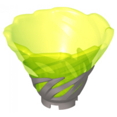 flat silver tornado of spinjitzu narrow with molded trans-neon green top pattern