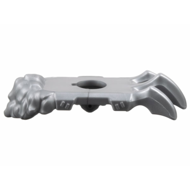 flat silver minifigure armor shoulder pads with fur and 3 spikes claws