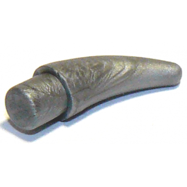 flat silver barb claw horn tooth - small