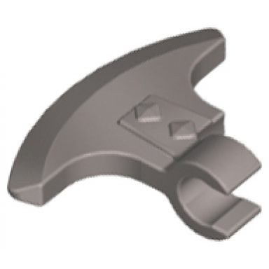 flat silver minifigure weapon axe head with clip
