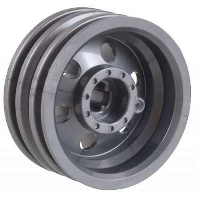 flat silver wheel 30mm d x 14mm