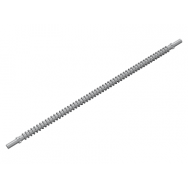 flat silver hose flexible ribbed with 8mm ends 19l 15.2cm