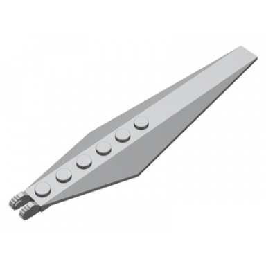 flat silver hinge plate 3 x 12 with angled side extensions and tapered ends