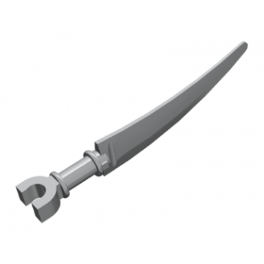 flat silver minifigure weapon sword scythe blade with clip pommel