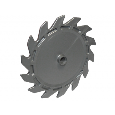 flat silver technic circular saw blade 9 x 9 with pin hole and teeth in same direction