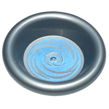 flat silver minifigure utensil dish 3 x 3 with metallic light blue swirl pattern hp pensieve