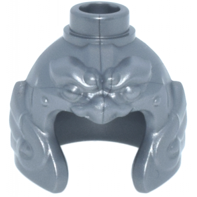 flat silver minifigure headgear helmet with cheek protection wings animal face and stud on top