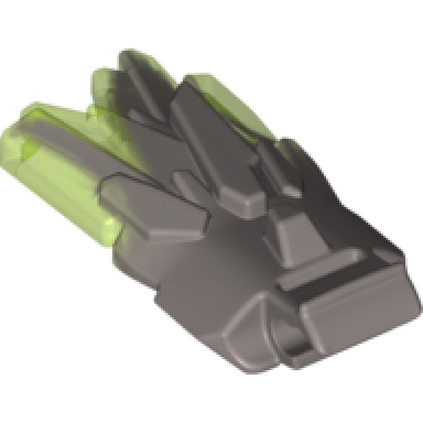 flat silver energy burst with wide clip and marbled trans-bright green pattern