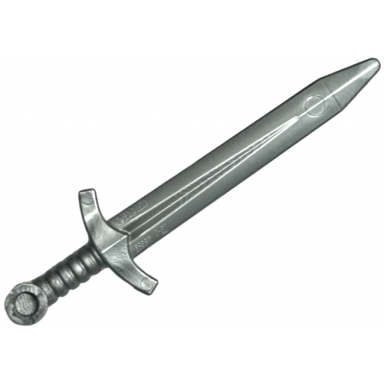 flat silver minifigure weapon sword greatsword pointed with upturned crossguard