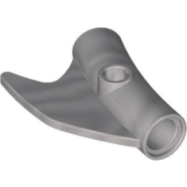 flat silver technic pin connector round curved with fin and hole