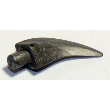 flat silver barb claw horn tooth - medium