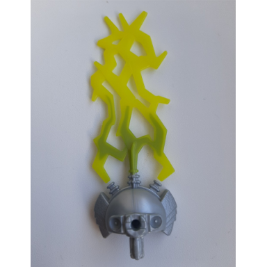 flat silver hero factory weapon triple lightning bolts with marbled trans-neon green pattern