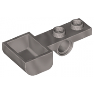 flat silver plate modified 1 x 2 with pin hole and bucket catapult
