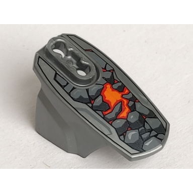 flat silver hero factory armor with ball joint socket - size 5 with rock pattern bruizer
