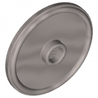 flat silver minifigure shield circular rimmed face with stud