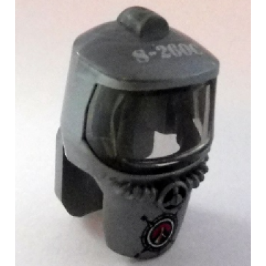 flat silver minifigure headgear hood hazard suit with trans-brown face shield and s-260c pattern