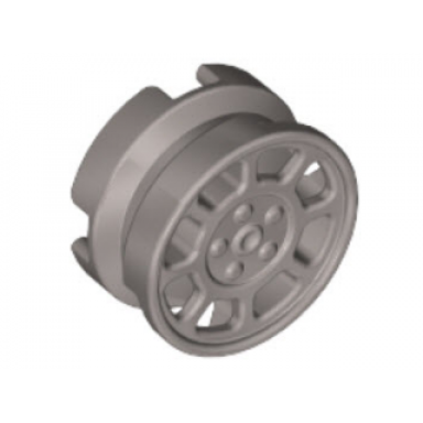flat silver wheel 11mm d x 6mm with 8 spokes