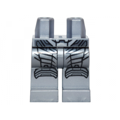 flat silver hips and legs with black and silver armor and knee pads pattern