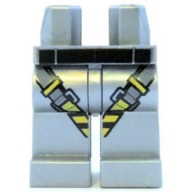 flat silver hips and legs with gray yellow and black harness pattern