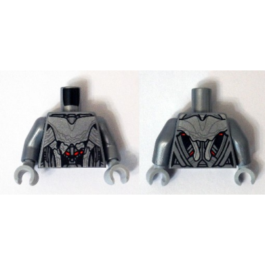 flat silver torso silver armor with red spots pattern ultimate ultron flat silver arms light bluish gray hands