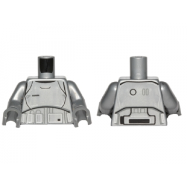 flat silver torso sw armor stormtrooper ep 7 with black gray and silver lines pattern captain phasma flat silver arms dark bluish gray hands
