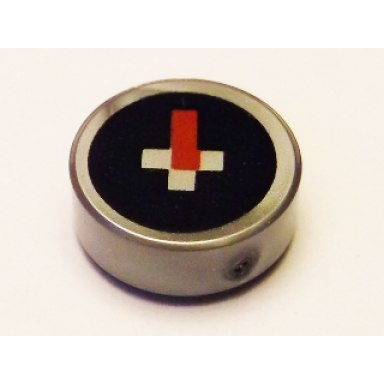 flat silver tile round 1 x 1 with red rectangle and white squares on black background pattern minecraft compass
