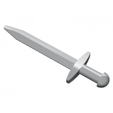 flat silver minifigure weapon sword greatsword pointed with thin crossguard