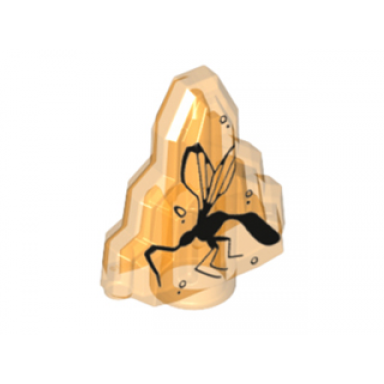 rock 1 x 2 crystal stepped with black mosquito pattern dinosaur dna